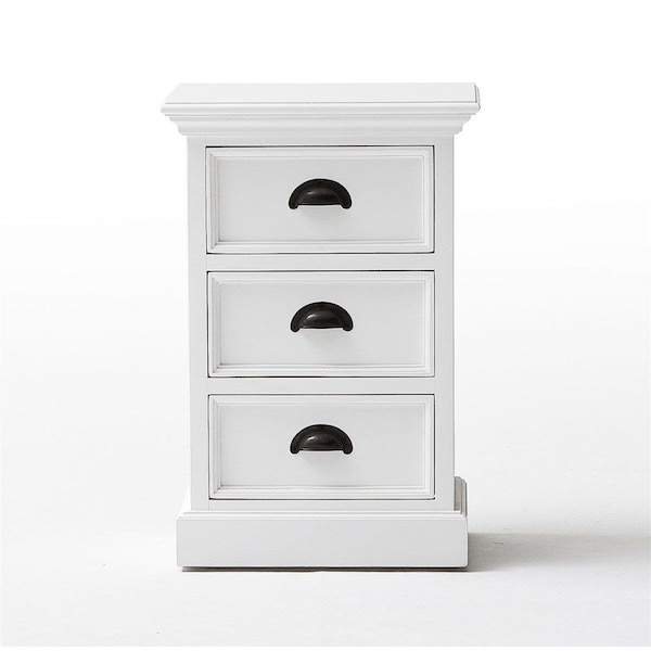 Betterbeds Halifax White Mahogany Nightstand, 3 Drawers BE2589474 - main